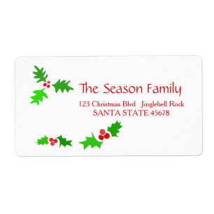 Mistletoe Holiday Address Label