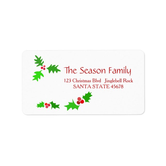 Mistletoe Holiday Address Label (Front)