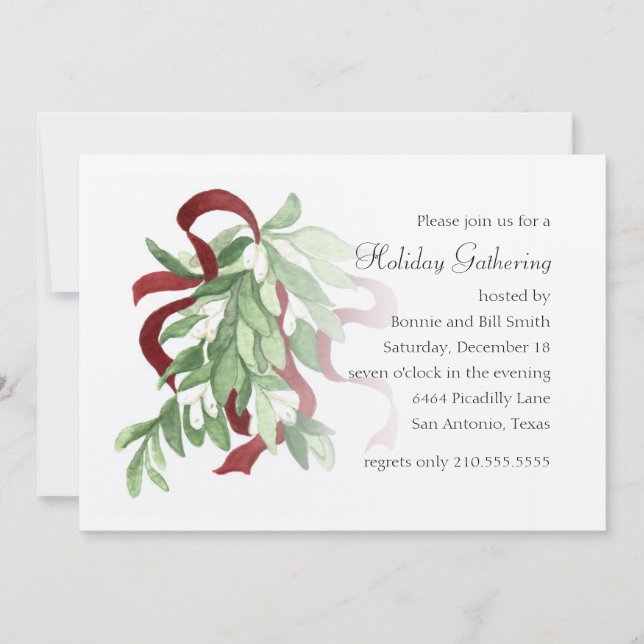 Mistletoe Holiday Party Invitation (Front)