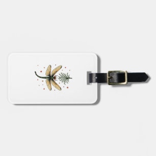 Mistletoe Kiss Dragonfly Luggage Tag