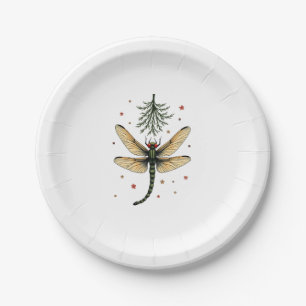 Mistletoe Kiss Dragonfly Paper Plate
