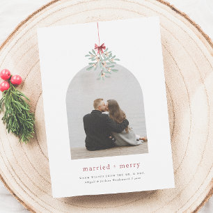 Mistletoe Magic   Minimalist Arch Photo Christmas Holiday Card