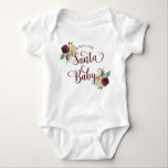 Mistletoe Manor Christmas Floral Santa Baby Girl Baby Bodysuit<br><div class="desc">Mistletoe Manor Watercolor Roses & Flowers Design with Hand Painted Stems, Vines, Leaves, Foliage. Colourful Marsala, Wine Red, Merlot, Ivory Cream, Burgundy, and Hints of Yellow. With Swirly Chic Hand Lettered Brush Script Typography Fonts, and Elegant floral Bouquets- Christmas & Holiday Monogrammed Santa Baby Tutu Bodysuit! ~ Check my shop...</div>
