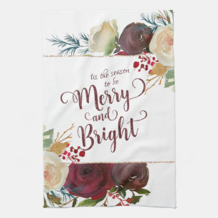 Mistletoe Manor Christmas Merry and Bright Holiday Tea Towel