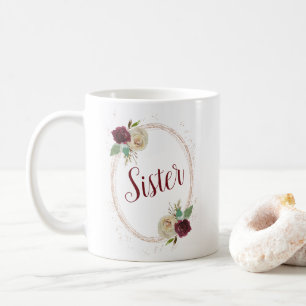 Mistletoe Manor Rose Gold Oval Frame Chic Sister Coffee Mug