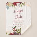 Mistletoe Manor To the Mother of the Bride Quote Sherpa Blanket<br><div class="desc">Mistletoe Manor Watercolor Lush Roses Design with Hand Painted Florals, Holly Berry Leaves, Pine Sprig Foliage, and Watercolor Paint Brush Strokes. Colourful Marsala, Wine Merlot Red, Burgundy, Ivory Cream, and Green. With Swirly Chic Typography Brush Script Fonts and Elegant Floral Top Border - Mother of the Bride Heartfelt Quote Keepsake...</div>