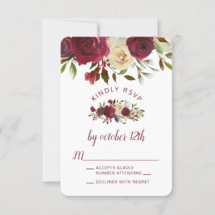 Mistletoe Manor Top Border Wedding RSVP Reply Card