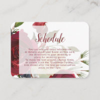 Mistletoe Manor Watercolor Floral Wedding Schedule