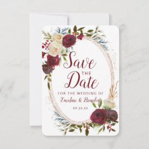 Mistletoe Manor Watercolor Lush Winter Oval Frame Save The Date