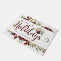 Mistletoe Manor Watercolor Roses Happy Holidays