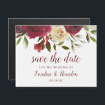 Mistletoe Manor Watercolor Winter Save the Date<br><div class="desc">Mistletoe Manor Watercolor Lush Winter Roses Design with Hand Painted Florals, Holly Berry Leaves, Pine Sprig Foliage. Colourful Marsala, Wine Merlot Red, Burgundy, Ivory Cream, and Green. With Swirly Chic Typography Brush Script Fonts, Border, and Elegant floral design- Wedding Save the Date Magnetic Cards! ~ Check my shop to see...</div>