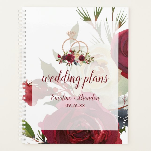 Mistletoe Manor Watercolor Winter Wedding Plans Planner (Front)