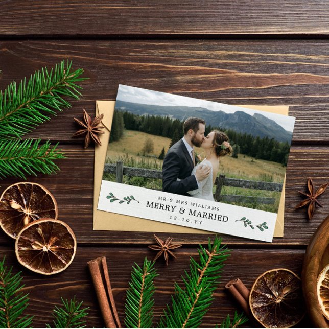 Mistletoe Merry Married Photo Christmas Thank You (Creator Uploaded)