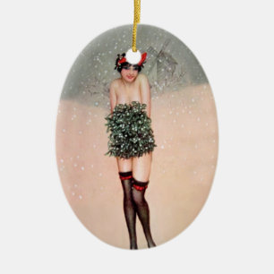 Mistletoe Miss Ceramic Tree Decoration