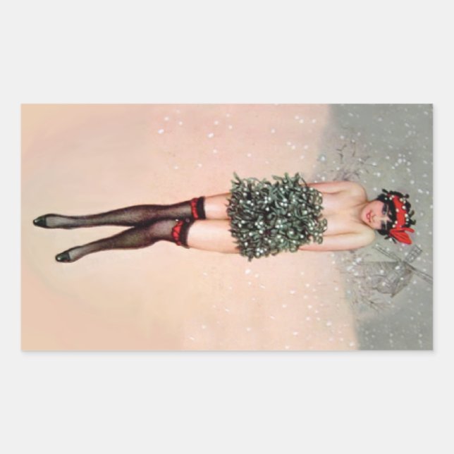 Mistletoe Miss Rectangular Sticker (Front)