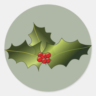 Mistletoe on Glossy Round Stickers