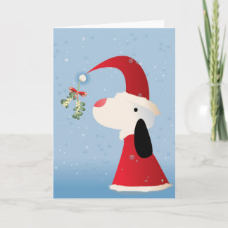 Mistletoe Pup Holiday Card