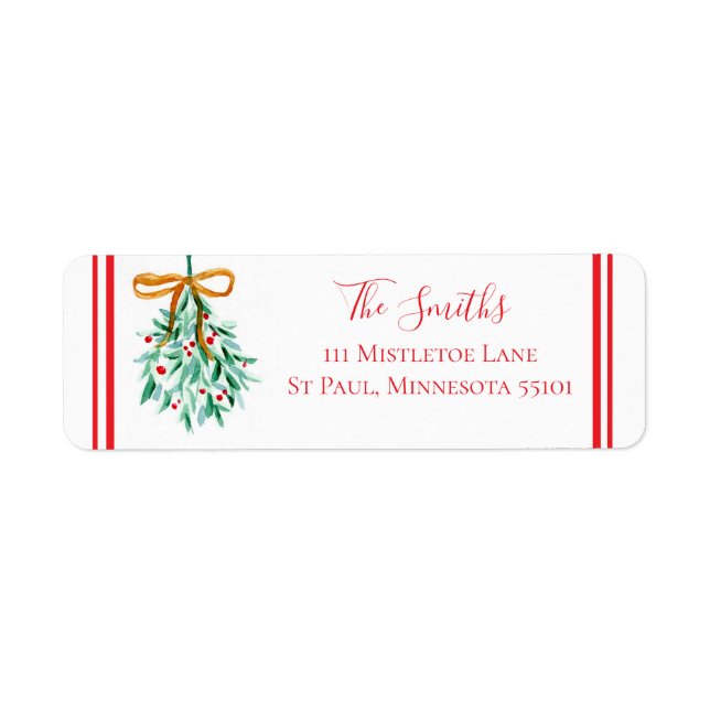 Mistletoe Return Address Labels (Front)