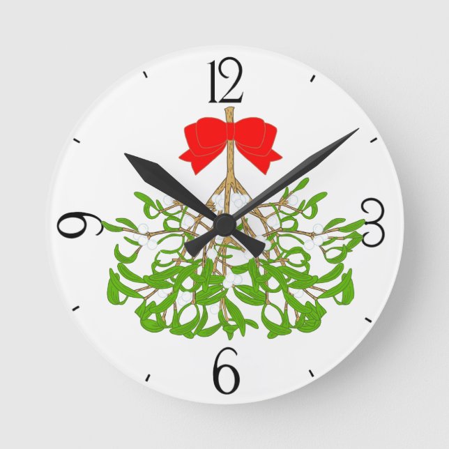 Mistletoe Round Clock (Front)
