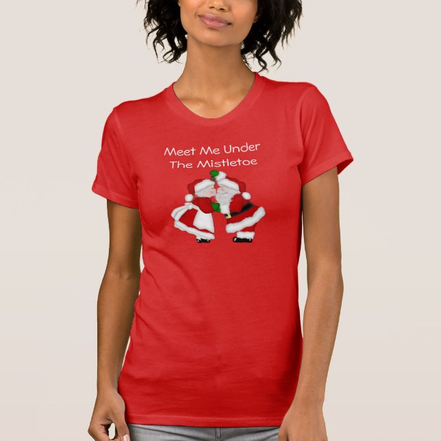 Mistletoe Santa Christmas T-Shirt (Front)