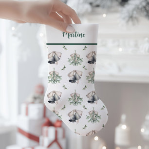 Mistletoe Silver Bells Traditional  Small Christmas Stocking