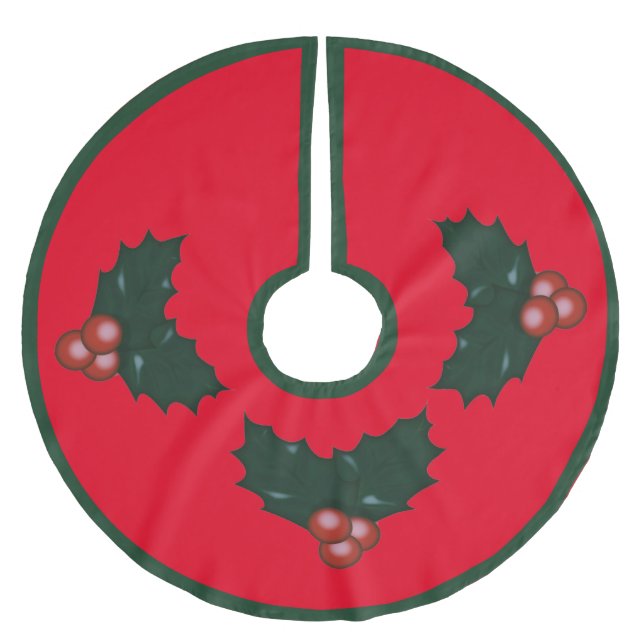 Mistletoe Skirt Brushed Polyester Tree Skirt (Front)