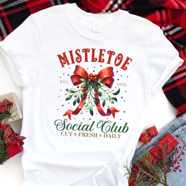 Mistletoe Social Club Coquette Christmas Tri-Blend Shirt (Creator Uploaded)