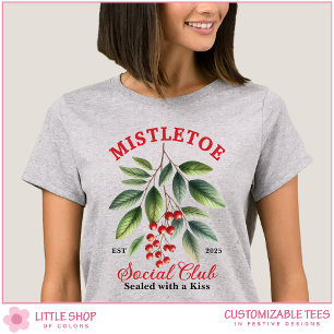 Mistletoe Social Club Personalised Christmas T-Shirt