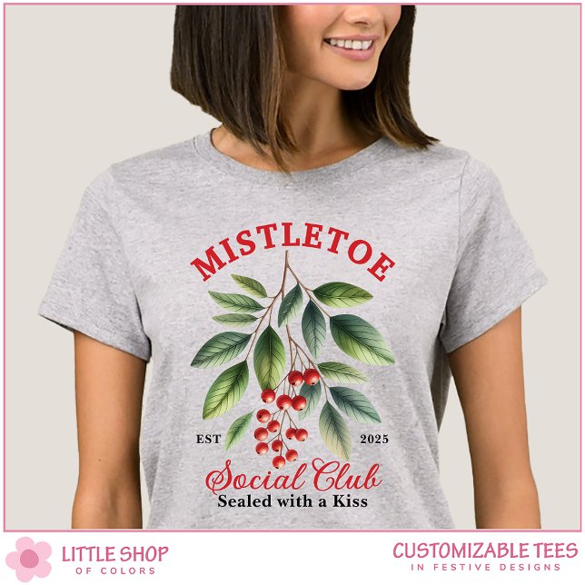 Mistletoe Social Club Personalised Christmas T-Shirt (Creator Uploaded)