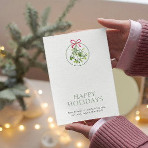 Mistletoe Themed Christmas Personalised Holiday Card