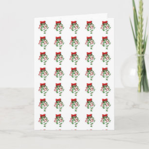 MISTLETOE TILED CARD=HINT HINT MEET ME THERE HOLIDAY CARD