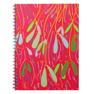 Mistletoe Whimsical, Red Notebook