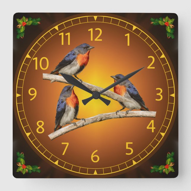  Mistletoebird, Flowerpecker, Australia, Indonesia Square Wall Clock (Front)