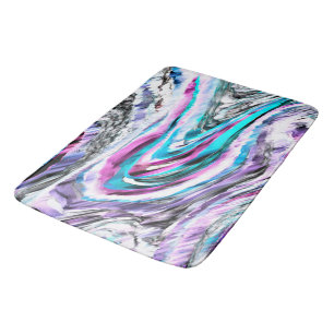 Misto de gradiente e chuviscado, ciano e pink bath mat
