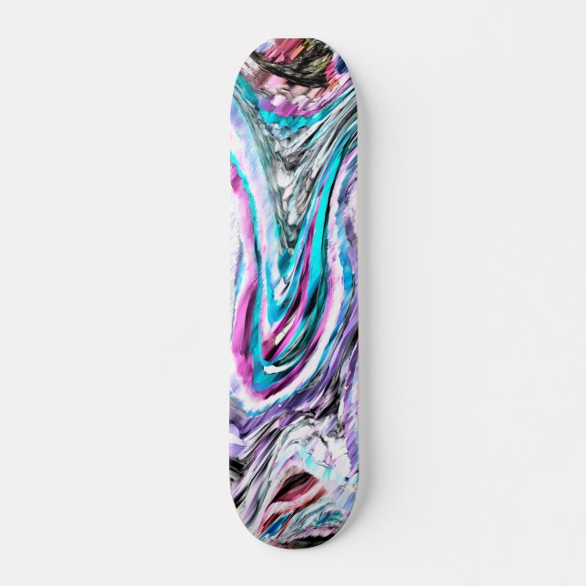 Misto de gradiente e chuviscado, ciano e pink skateboard (Front)