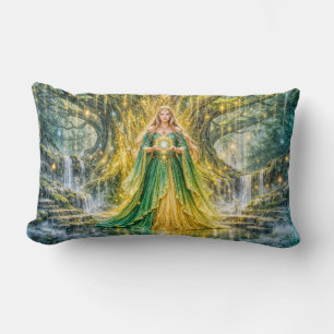 Mistress Beneath the World Tree Enchanted Fantasy Lumbar Cushion