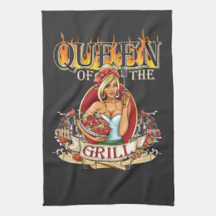 Mistress Of The Grill For Women Who Love To Grill Tea Towel