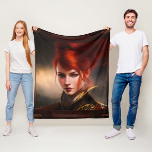 Mistress Of The Wind AI Concept Art by Xzendor7 Fleece Blanket
