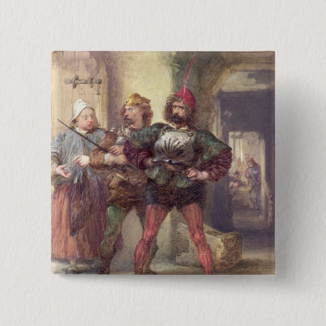 Mistress Quickly, Nym and Bardolph 15 Cm Square Badge (Front)