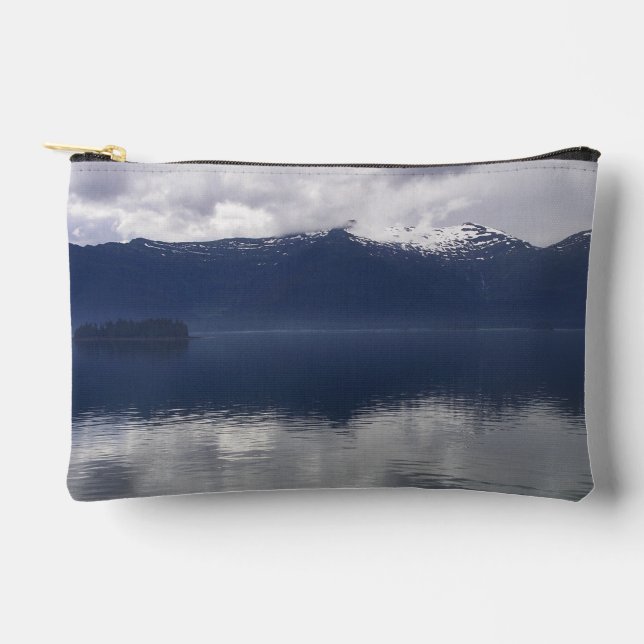 Misty Alaskan Sea in Shades of Blue Accessory Pouch (Front)
