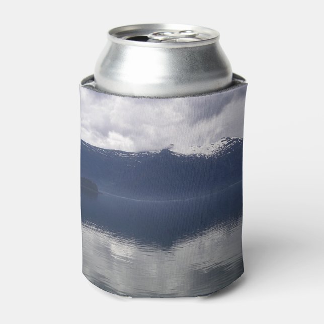 Misty Alaskan Sea in Shades of Blue Can Cooler (Can Front)