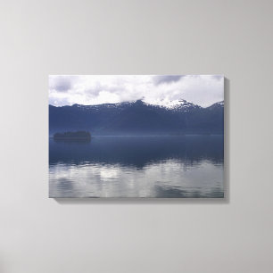 Misty Alaskan Sea in Shades of Blue Canvas Print