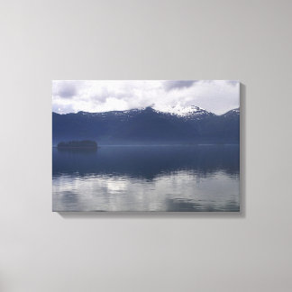Misty Alaskan Sea in Shades of Blue Canvas Print