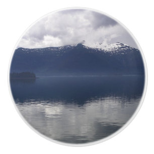 Misty Alaskan Sea in Shades of Blue Ceramic Knob