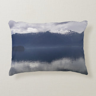 Misty Alaskan Sea in Shades of Blue Decorative Cushion