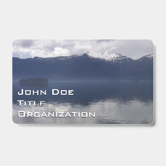 Misty Alaskan Sea in Shades of Blue ID Badge