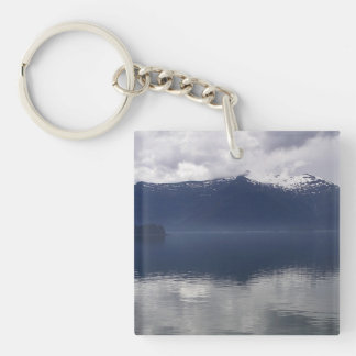 Misty Alaskan Sea in Shades of Blue Key Ring