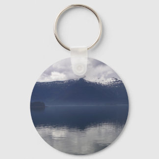 Misty Alaskan Sea in Shades of Blue Key Ring