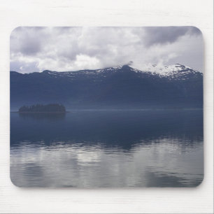 Misty Alaskan Sea in Shades of Blue Mouse Pad