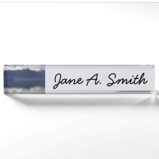 Misty Alaskan Sea in Shades of Blue Nameplate